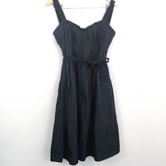 Brock Collection Abito Orthia Pleated Black Dress 2 - Picture 1 of 8